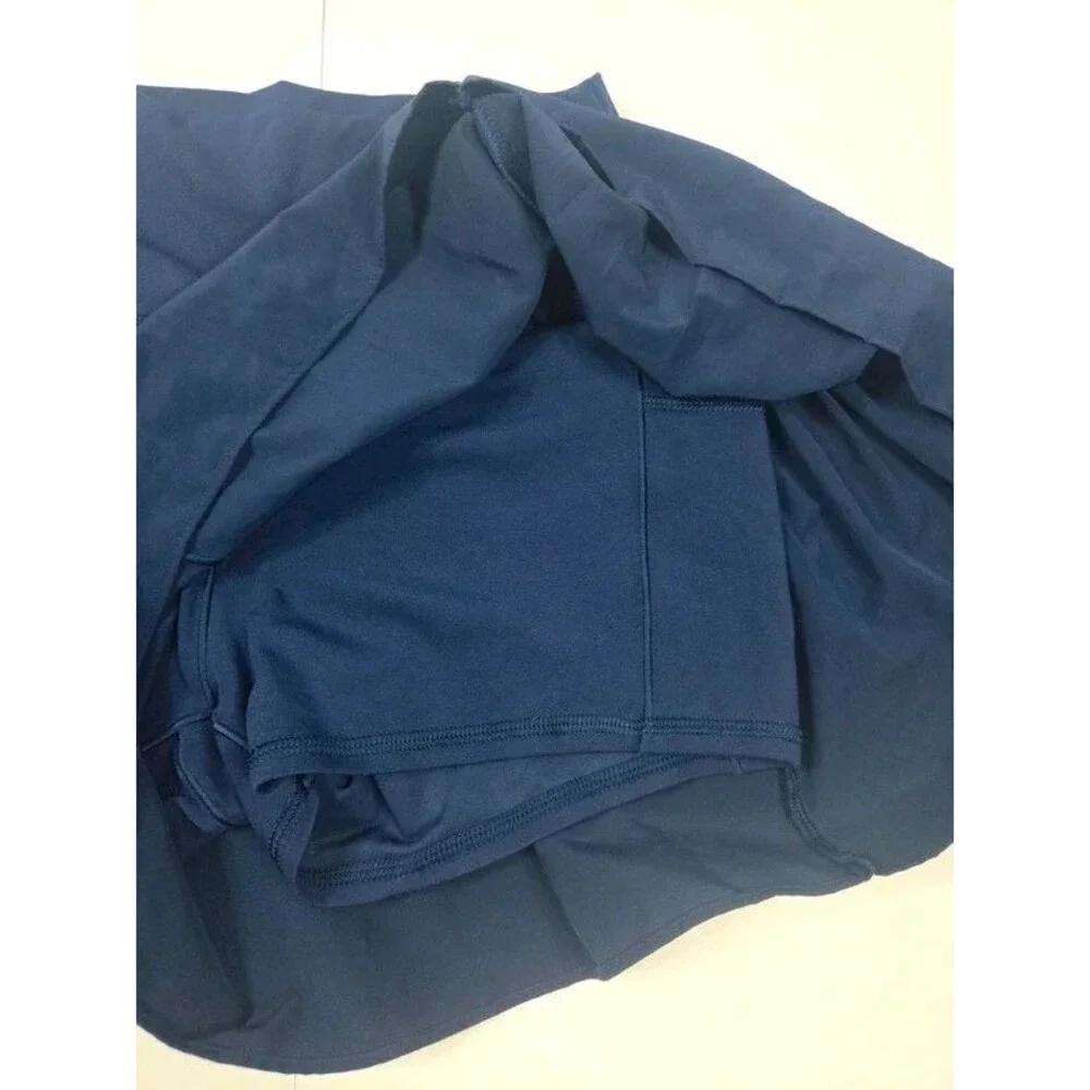 Offline Aerie Navy Blue Pleated Flowy Shorts Medium Flat Waistband